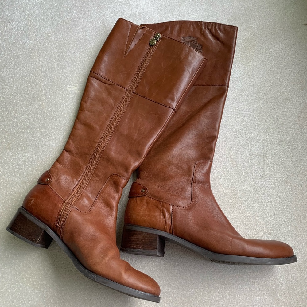 Atienne Aigner Cognac Tall Boots